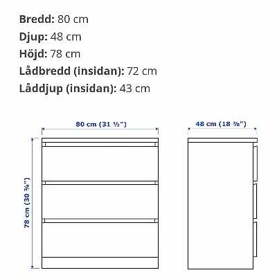 image of Liten ikea-malm byrå - 