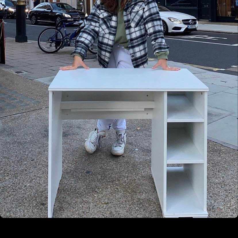 image of white wooden desk - London