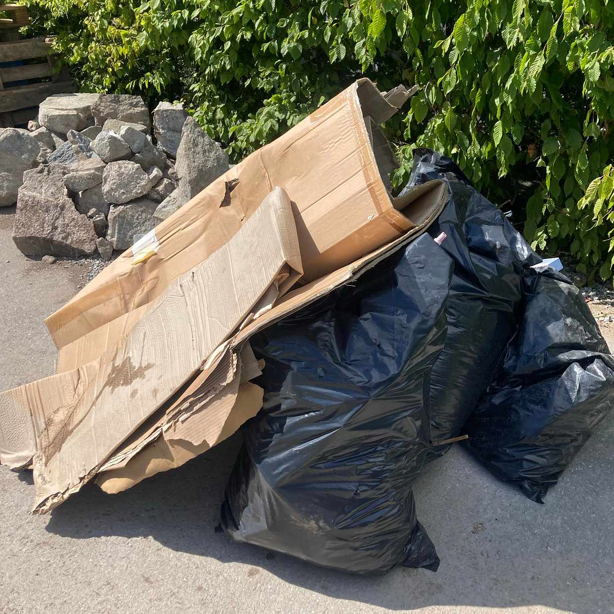 image of Blandat skräp, pappkarton - Lidingö