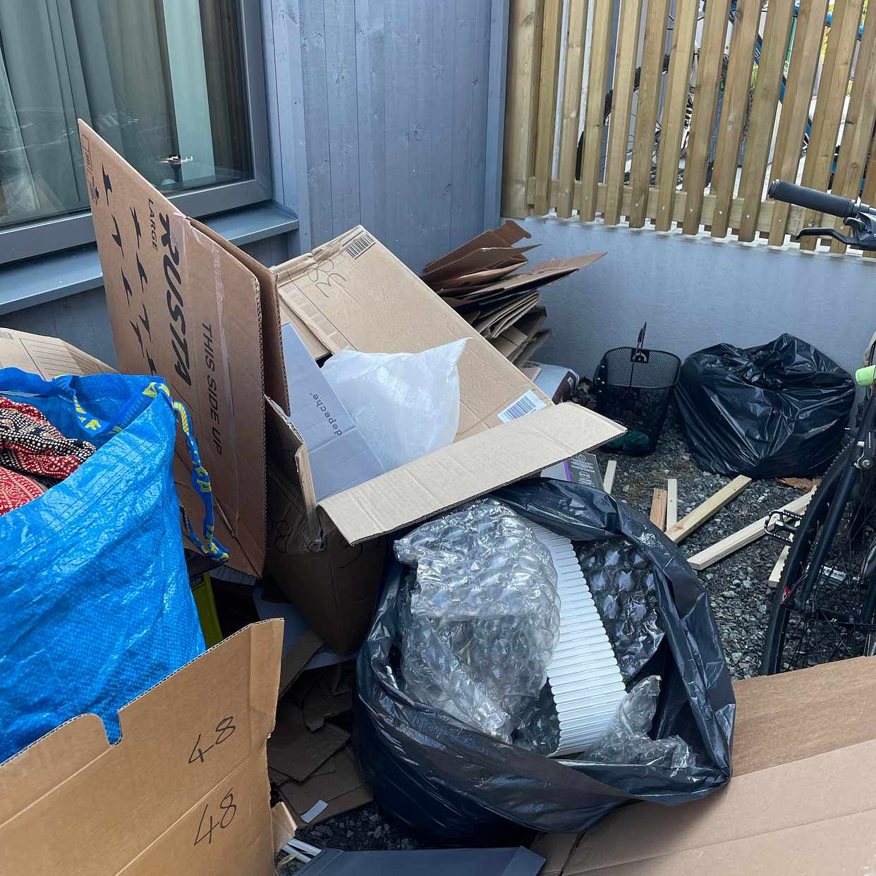 image of Garden, cardboard waste - Huddinge