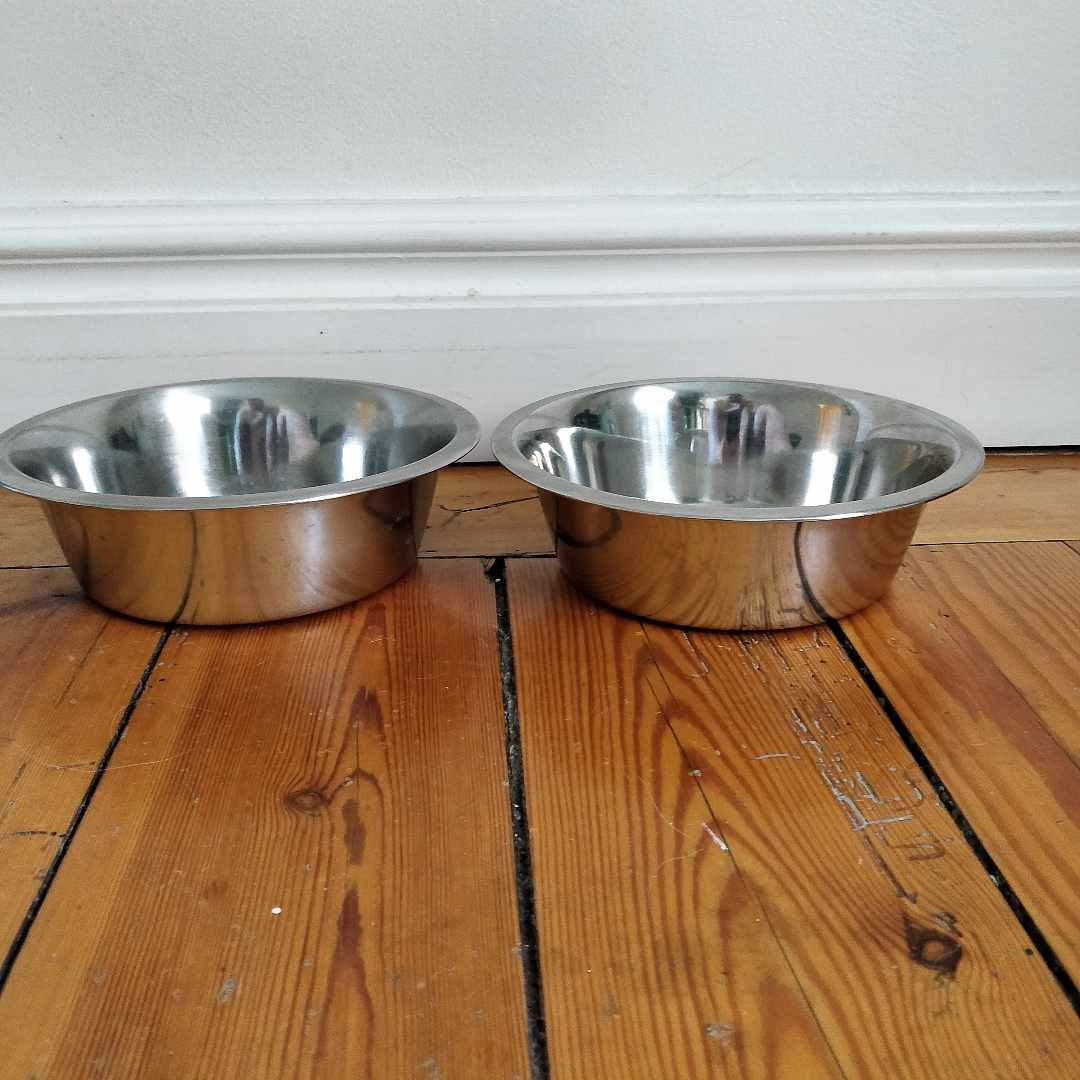 image of 2 metal bowls for dogs - Stockholm