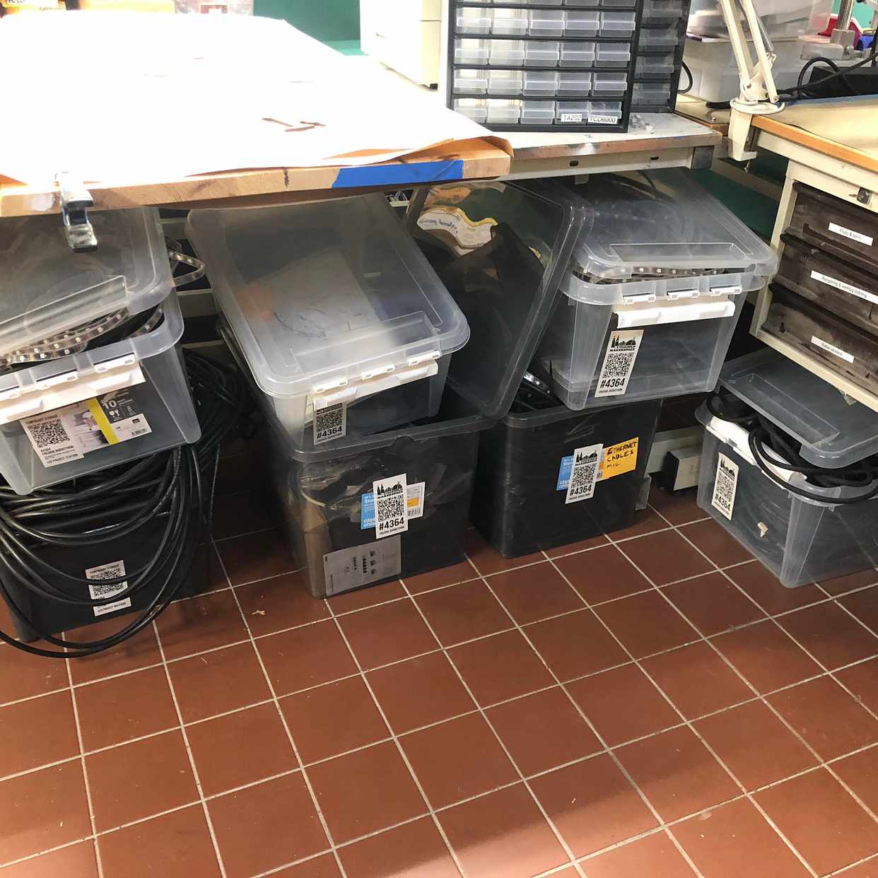 image of Boxes of cables etc - 