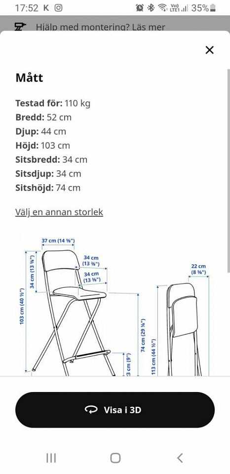 image of barbord samt två barstola - 