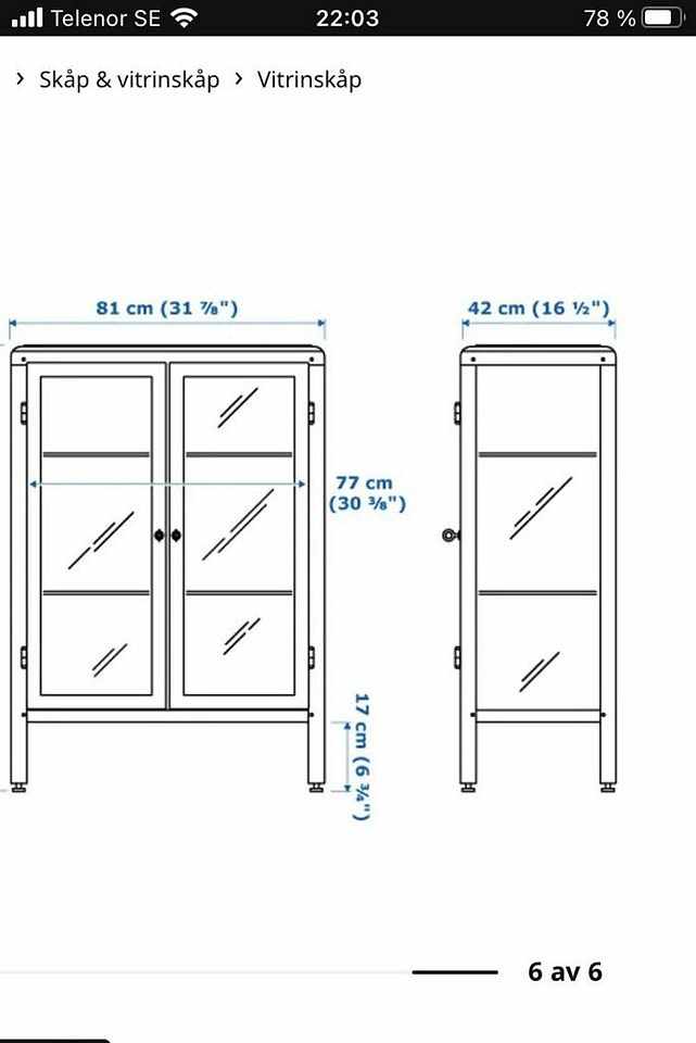 image of IKEA - Fabrikör vitrinskå - 