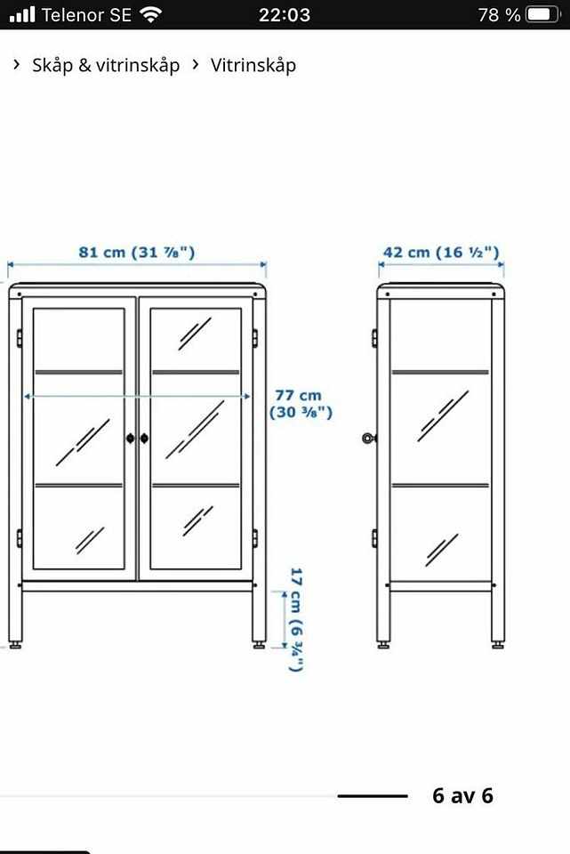 image of IKEA - Fabrikör vitrinskå - 