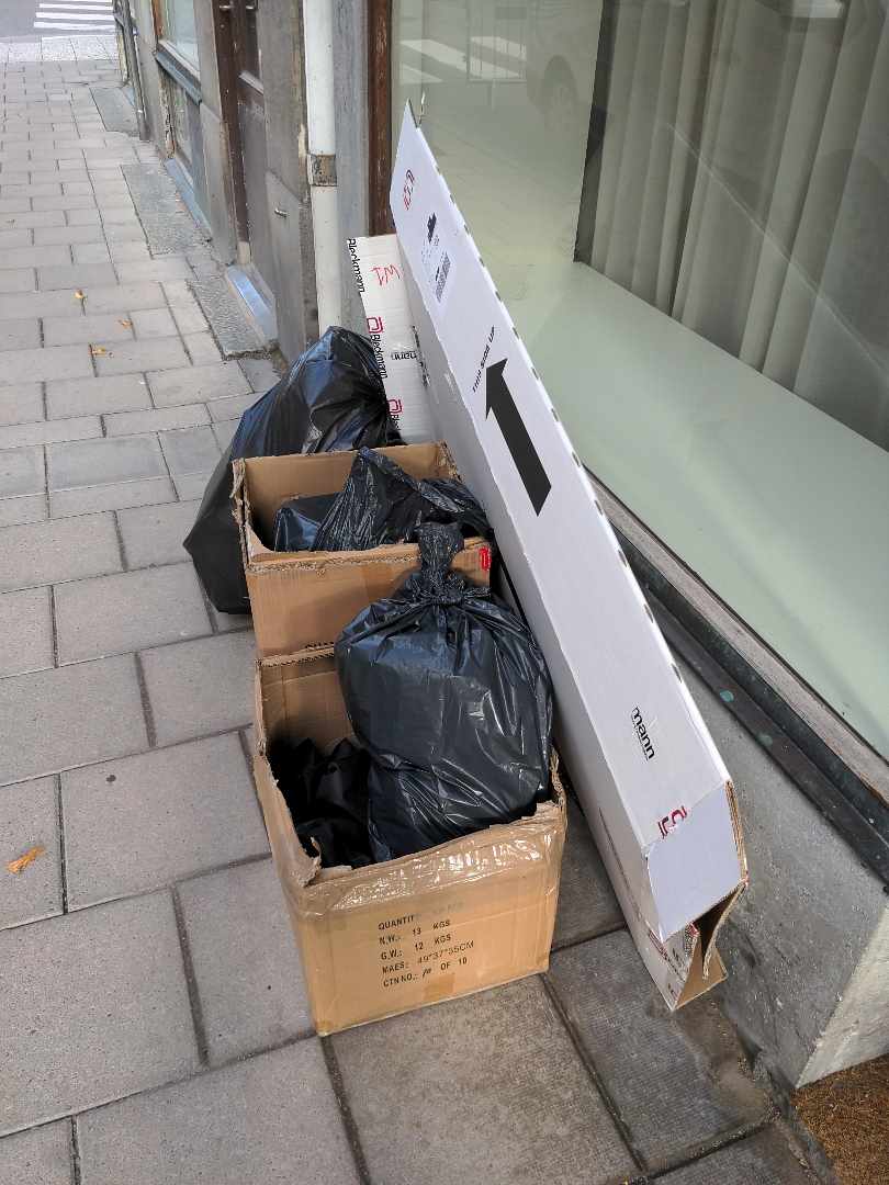 image of Cardboard and binbags - Stockholm