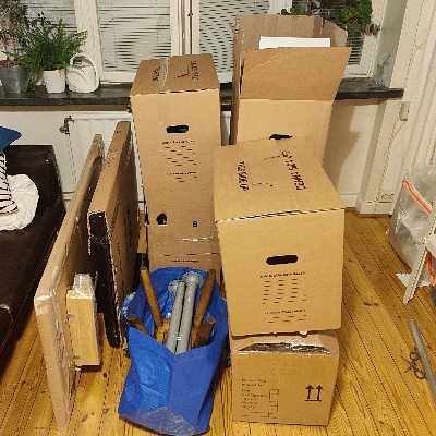 image of Boxes, TV, desk - 