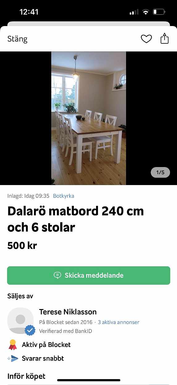 image of Dalarö matbord 240 cm och - 