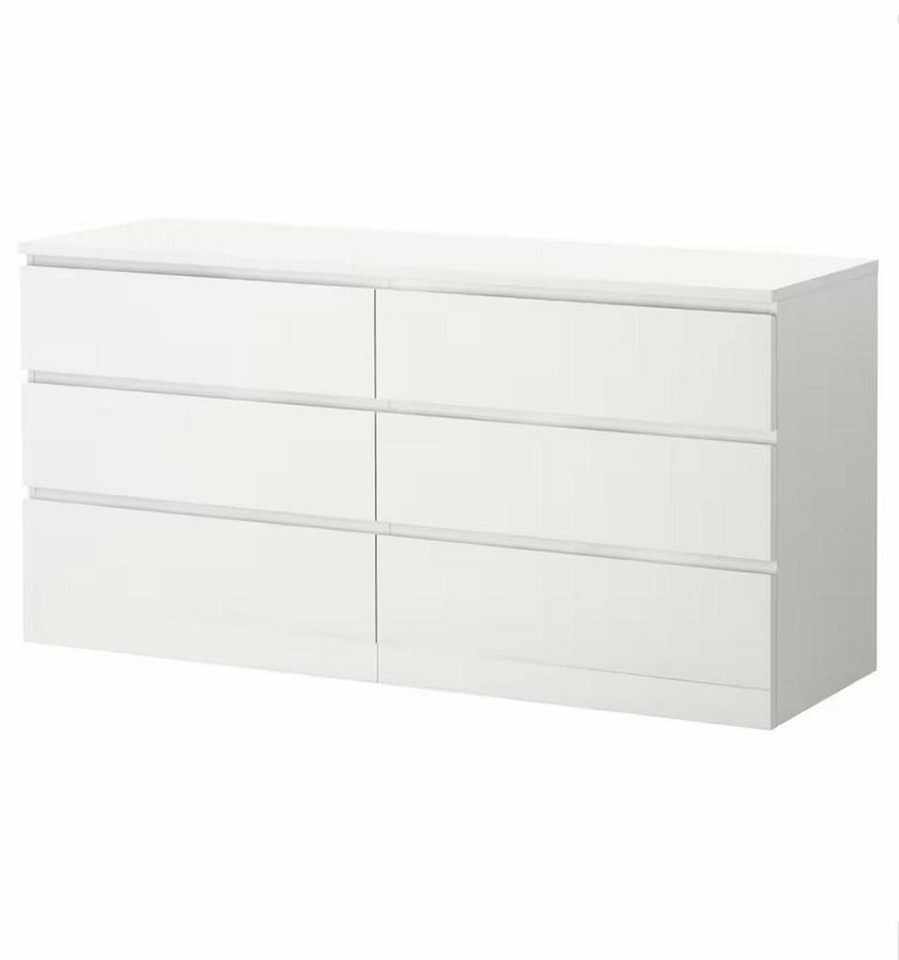 image of Ikea Malm byrå 6 lådor +  - 