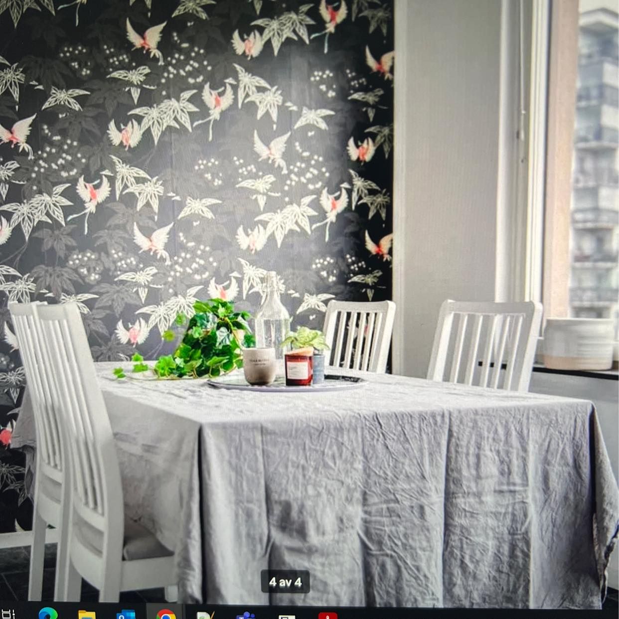 image of Dining table, 5 chairs - 