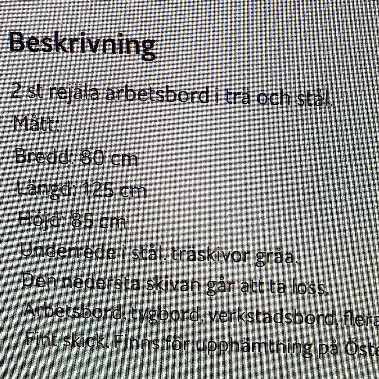 image of 2 st rejäla arbetsbord - Stockholm