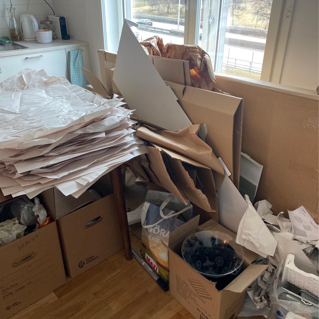 image of Cardboard, plastic waste - Stockholm