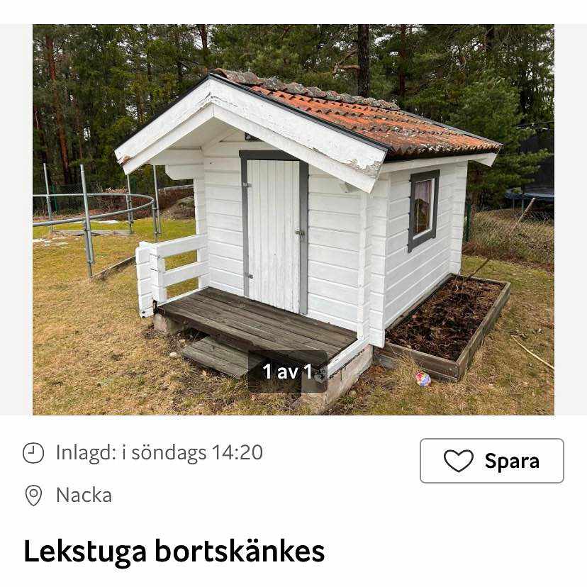 image of Flytt lekstuga inkl inred - 