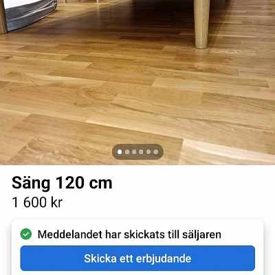 image of Säng 120 ×200 med ben - 