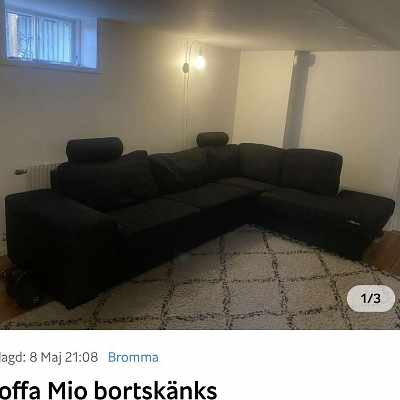 image of Svart mio soffa - 