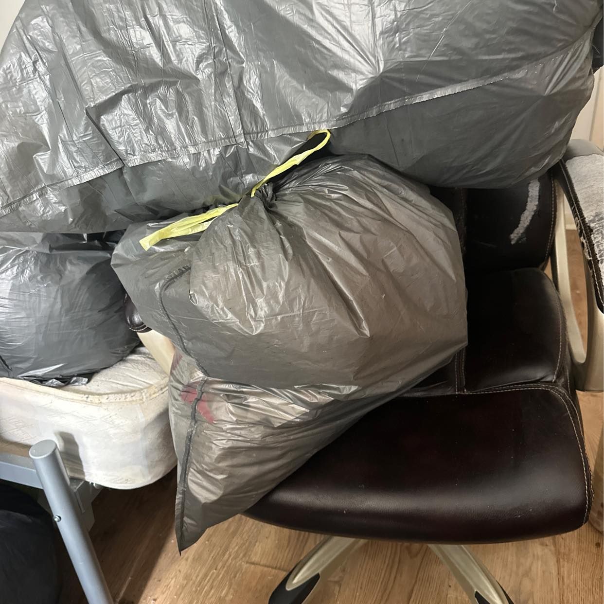 image of 7  bin bags 1office chair - London
