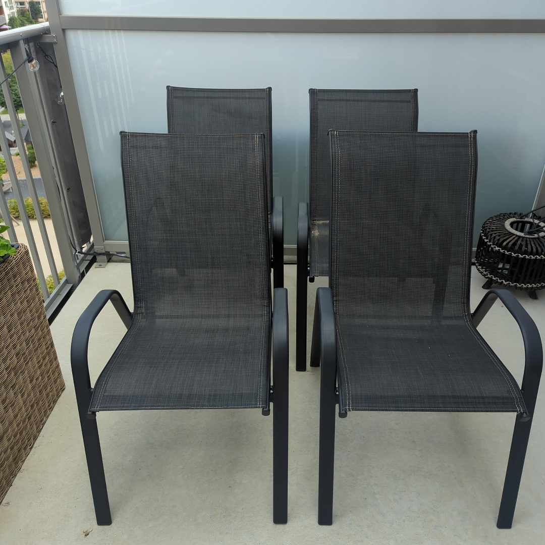 image of 4 black outdoor chairs - Stockholm