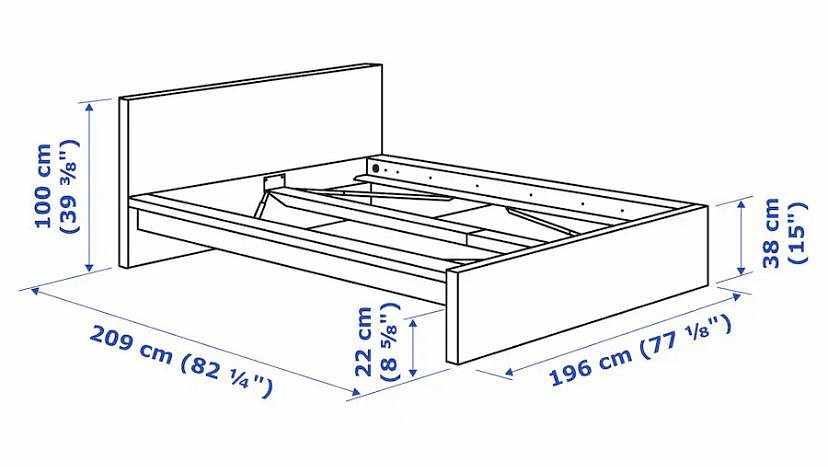 image of Malm sängram 180x200 + si - 