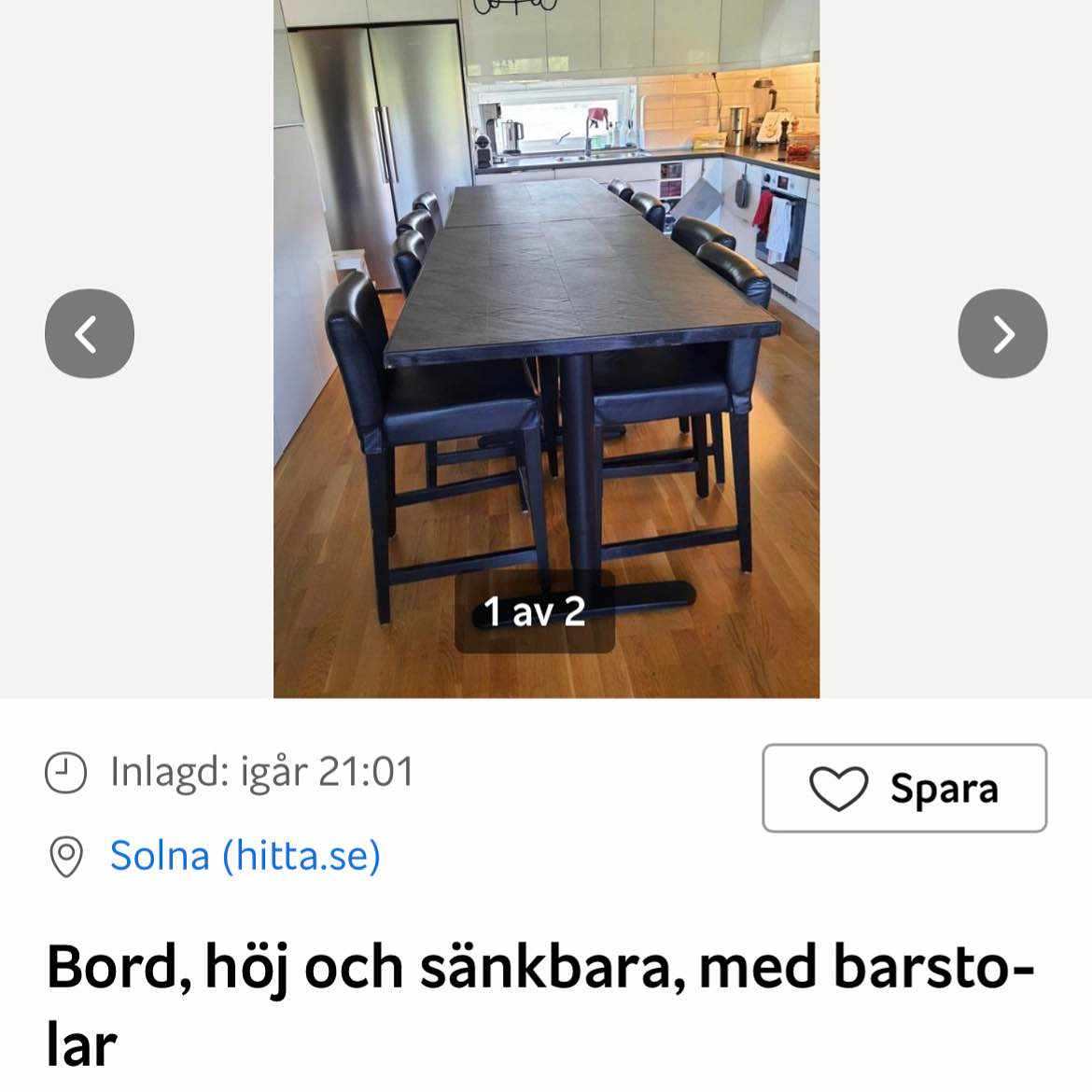 image of Bord och 8 barstolar - 