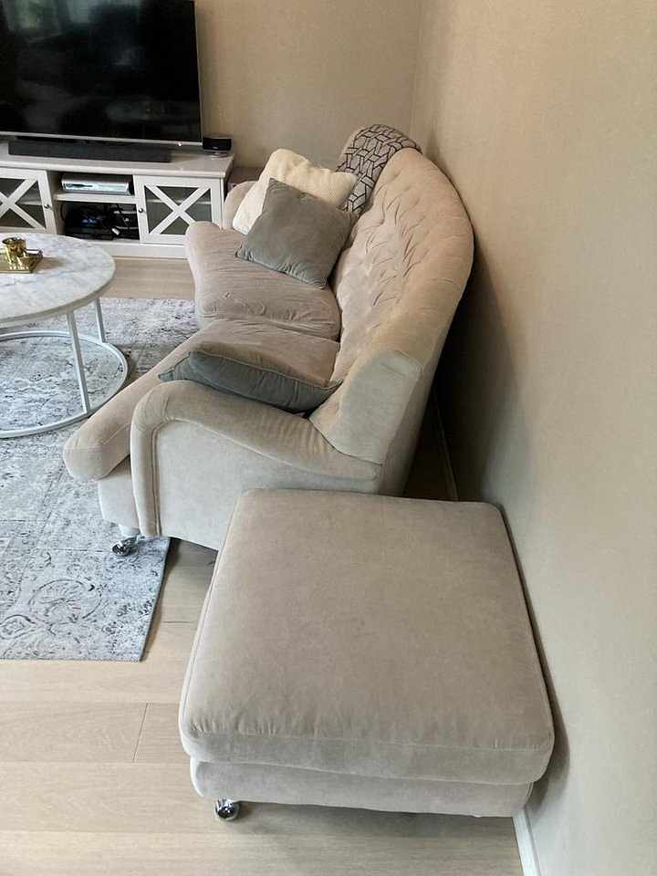 image of 2 st 3-sits soffa+pall - 