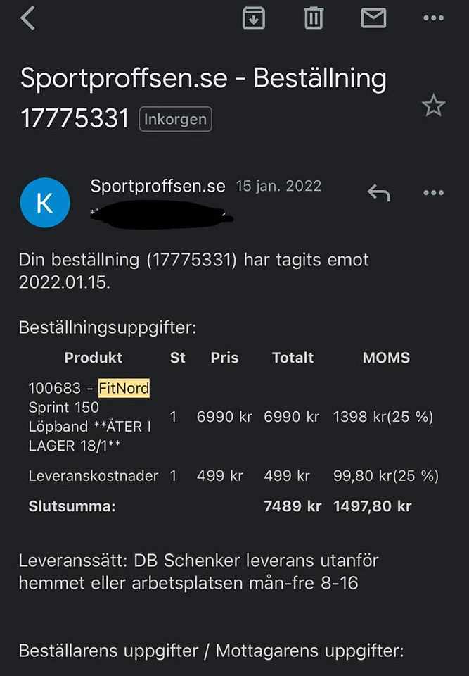 image of FitNord Sprint 150 Löpban - 