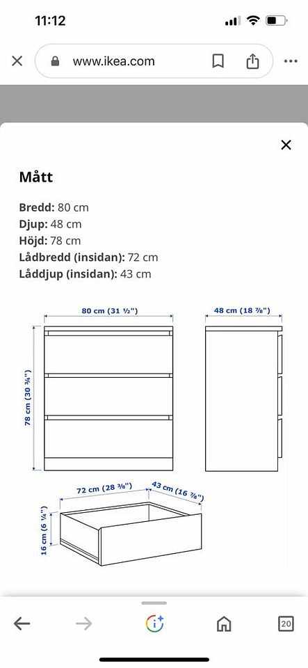 image of Malm byrå från IKEA  - 