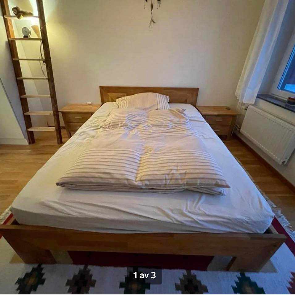 image of Bed + mattress 140 cm - 