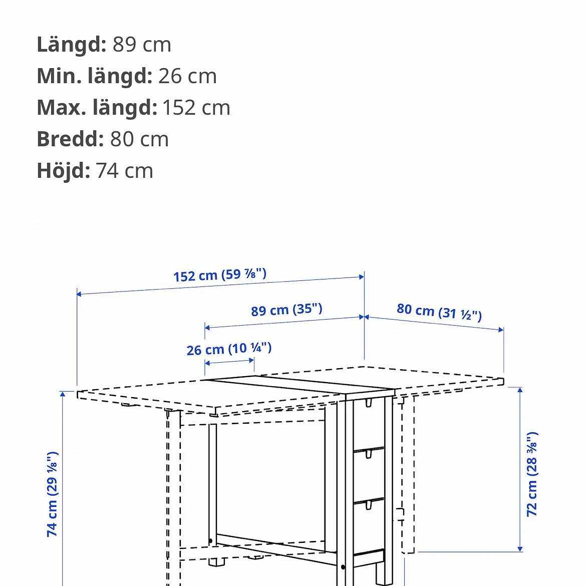 image of Ikea Norden bord hämtas - 