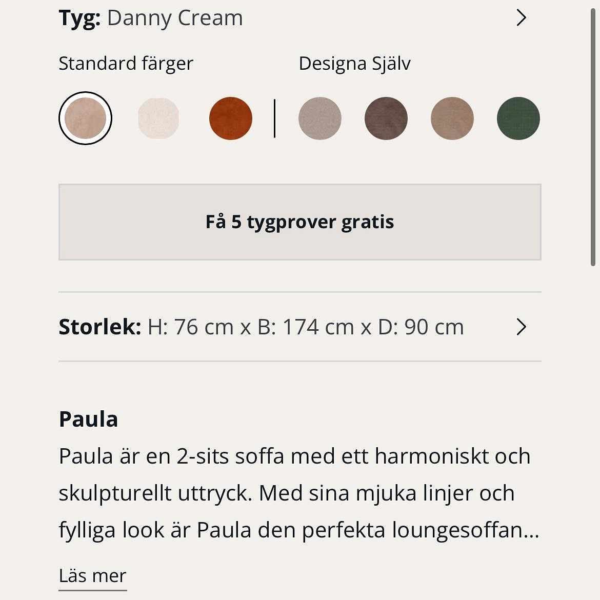 image of En soffa 174cm - 