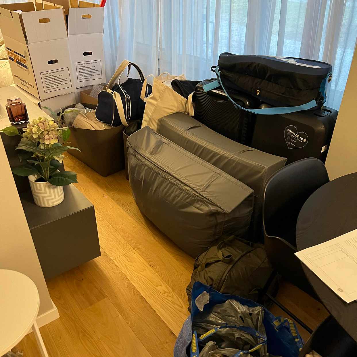 image of Armchair, boxes, bags - 