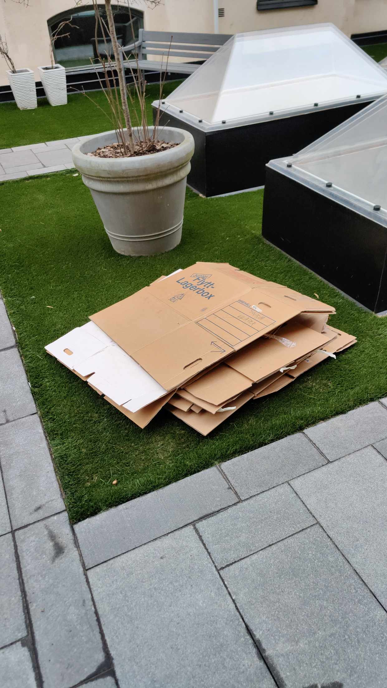 image of Cardboards to recycle - Stockholm