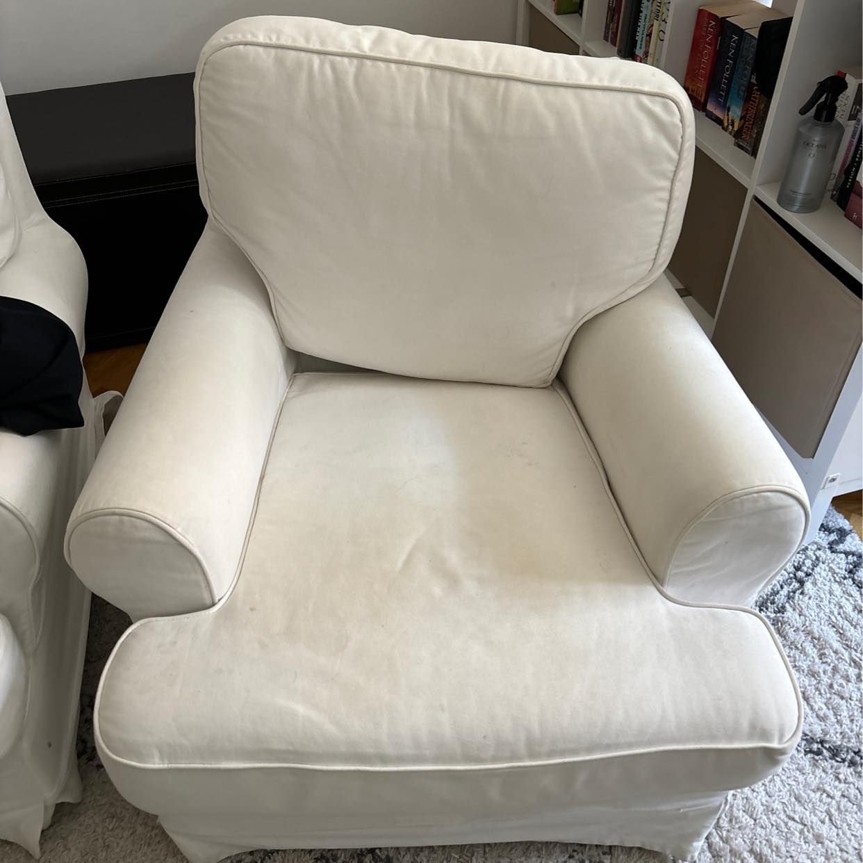 image of Two armchairs and footres - 