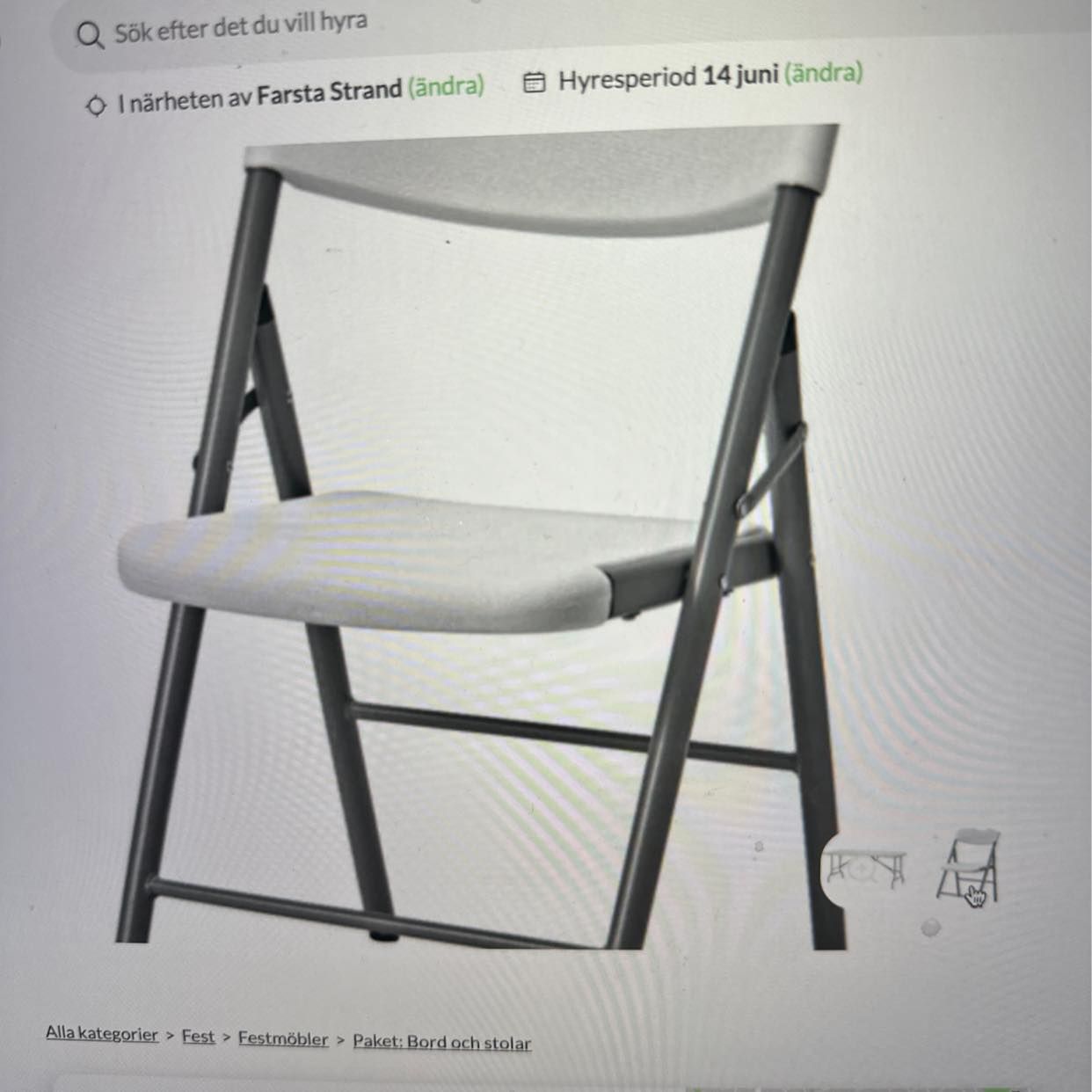 image of 2 bord 12 stolar ihopfäll - 