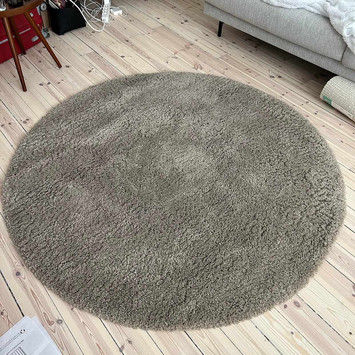image of Carpet beige round 160 cm - Stockholm