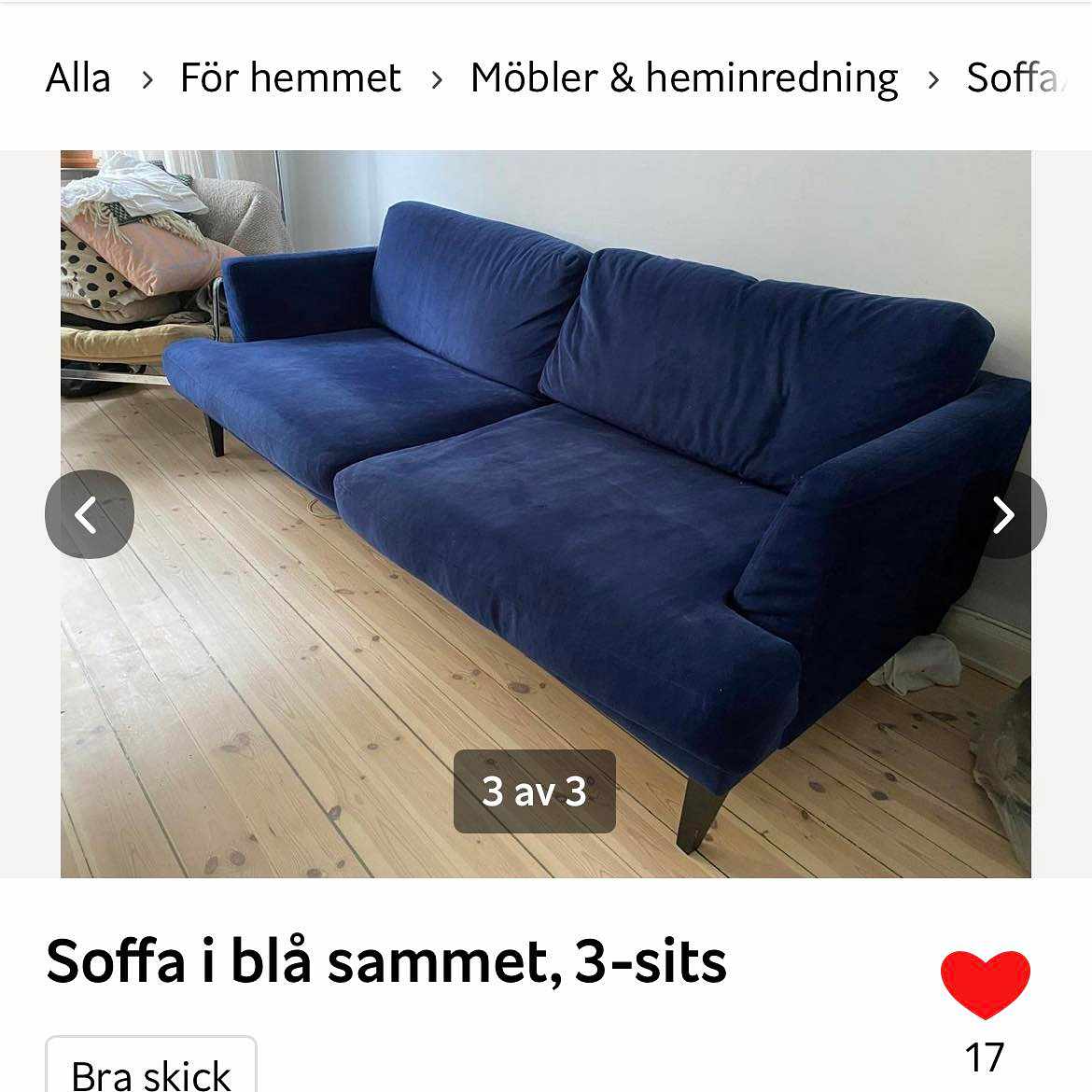 image of Bära och köra 3-sitssoffa - 