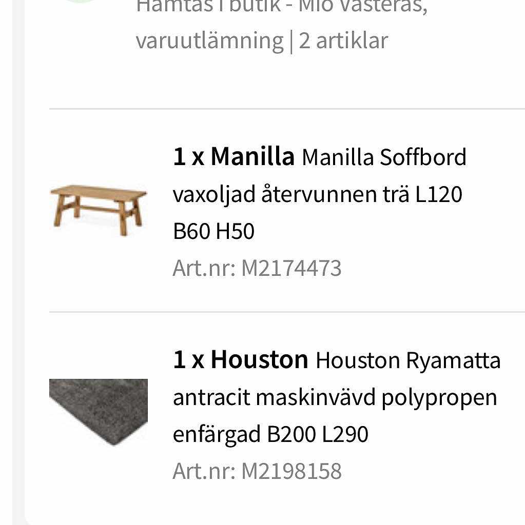 image of Mio carpet/table delivery - 