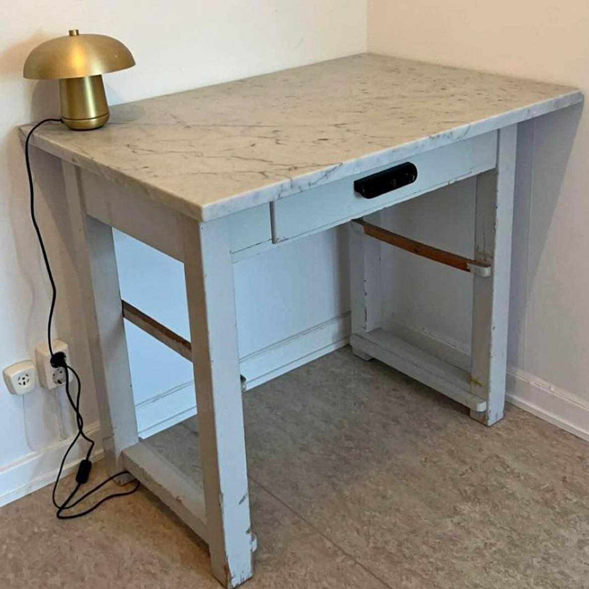 image of Wooden Table with marble - 