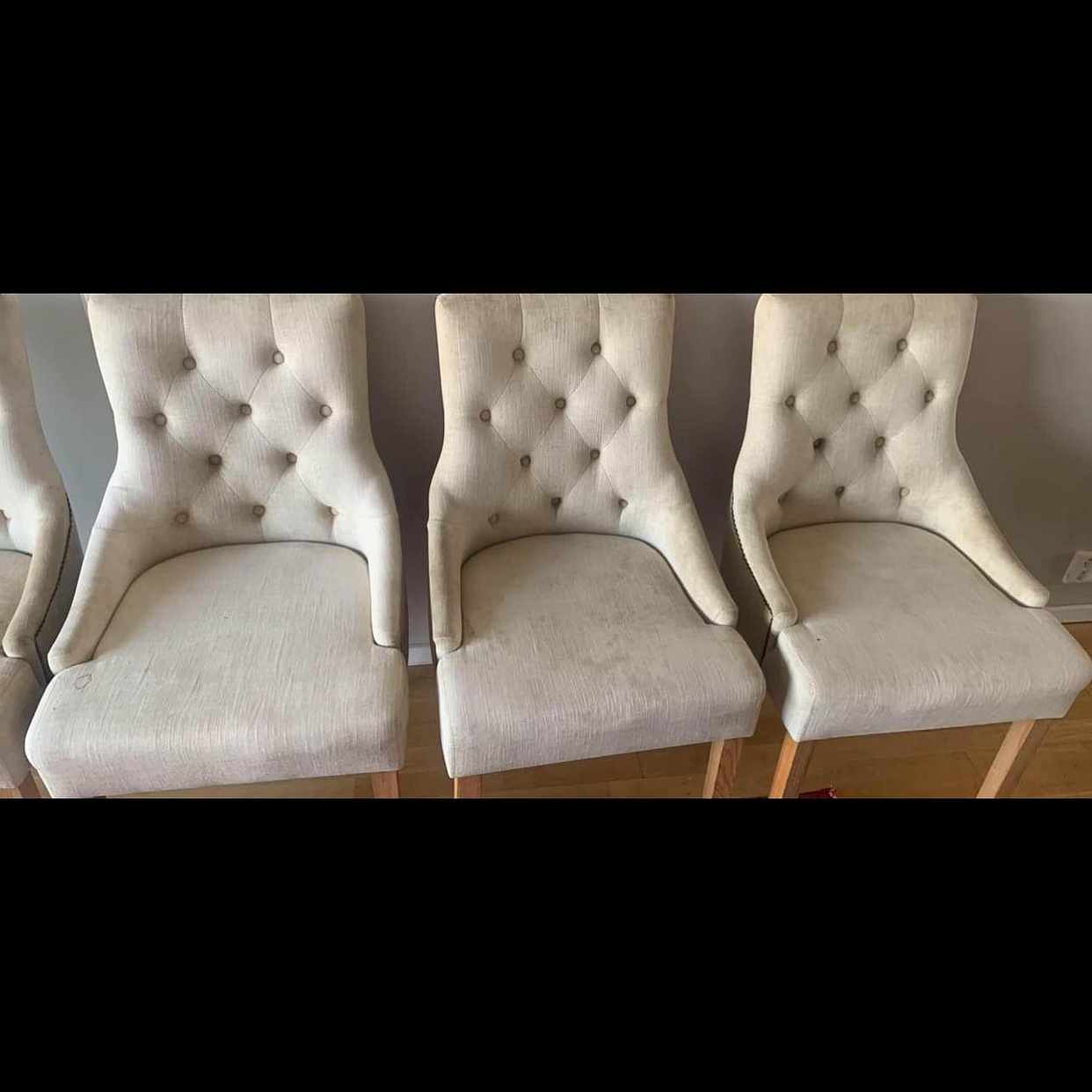 image of 5 st klädda matstolar - 