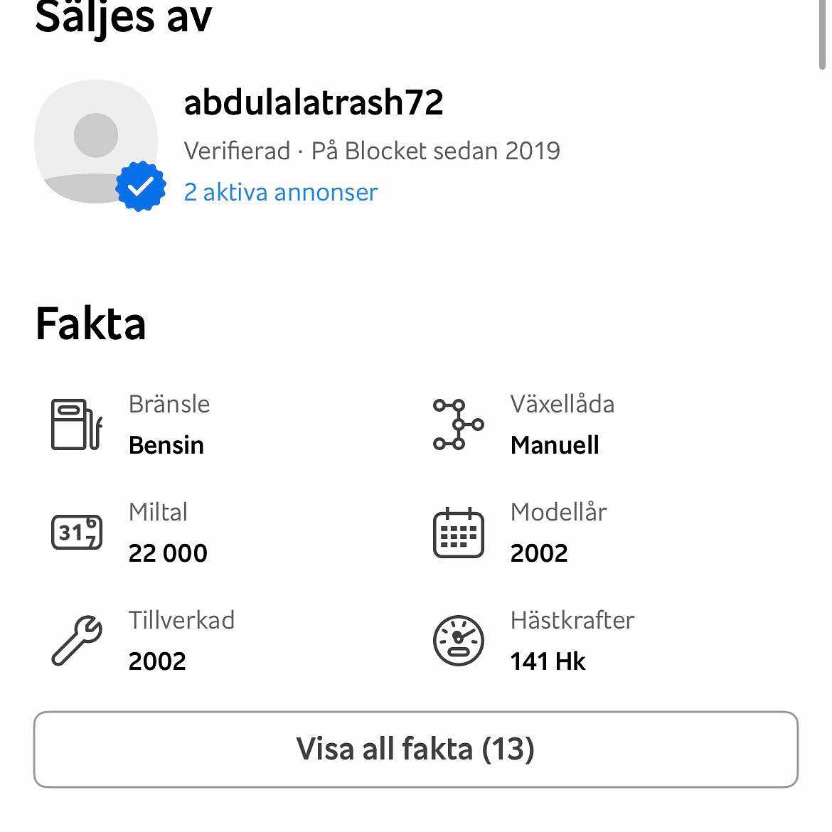 image of Nissan bil säl - Sundbyberg