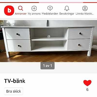image of Upphämtning av TV-bänk - 