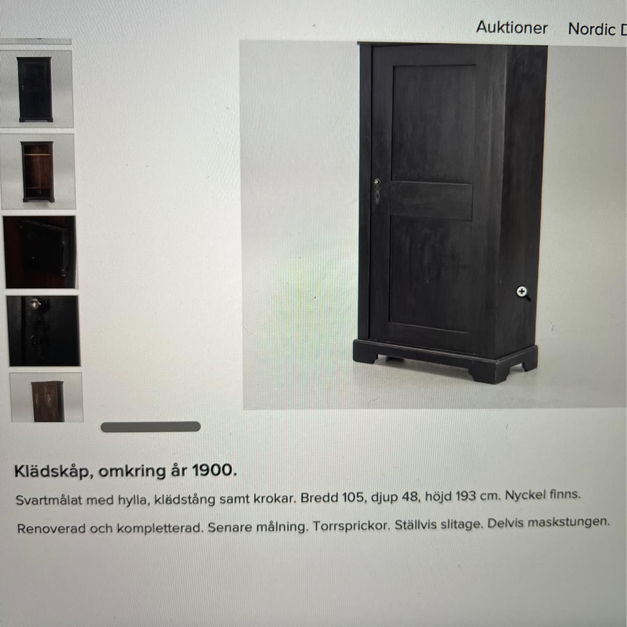 image of Hämta antikt Klädskåp - 
