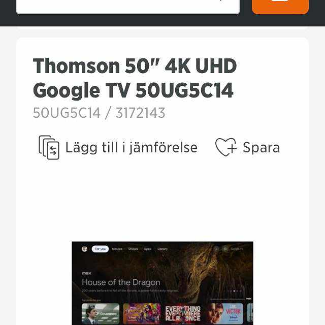 image of En Tv på 50” - 