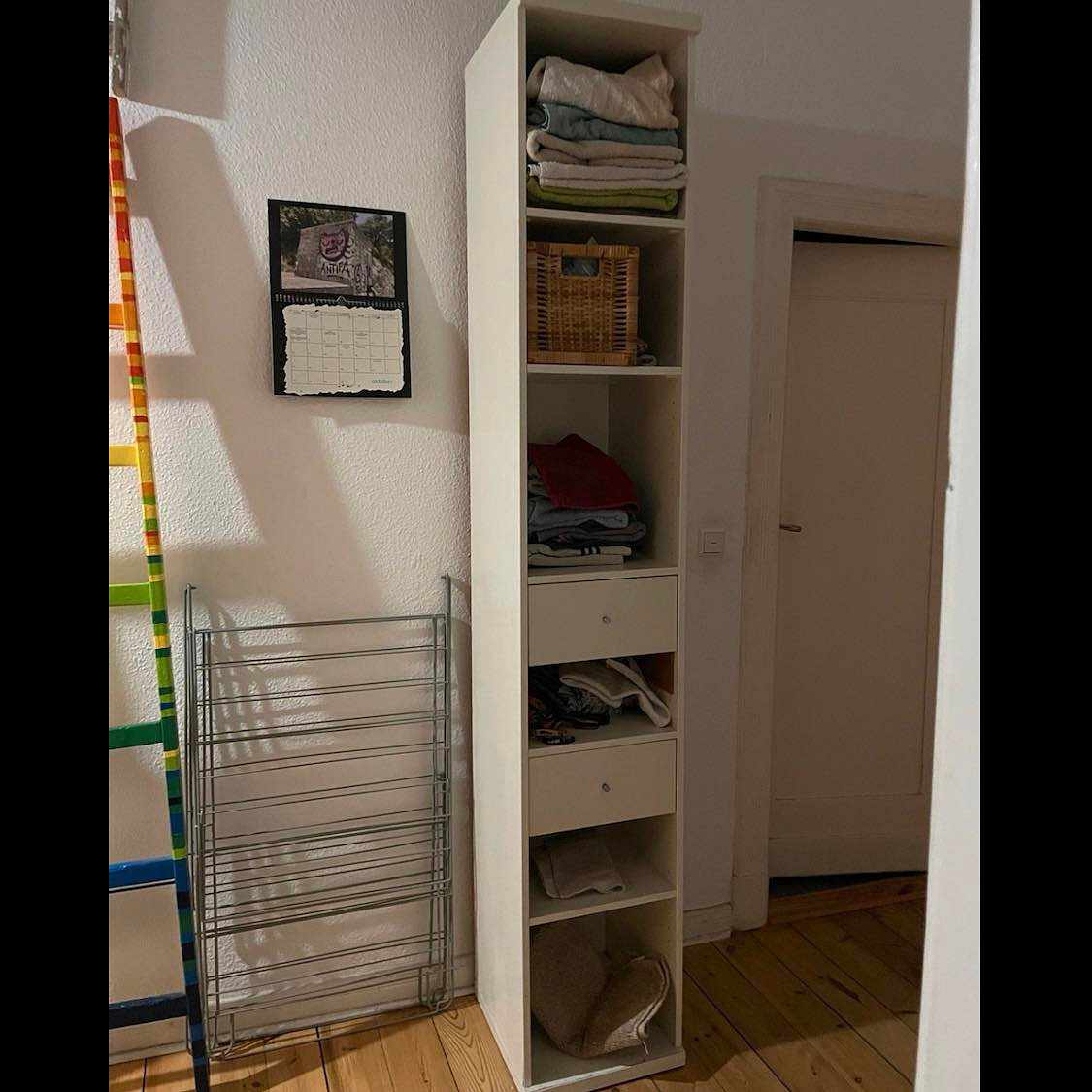 image of White wooden shelf - 