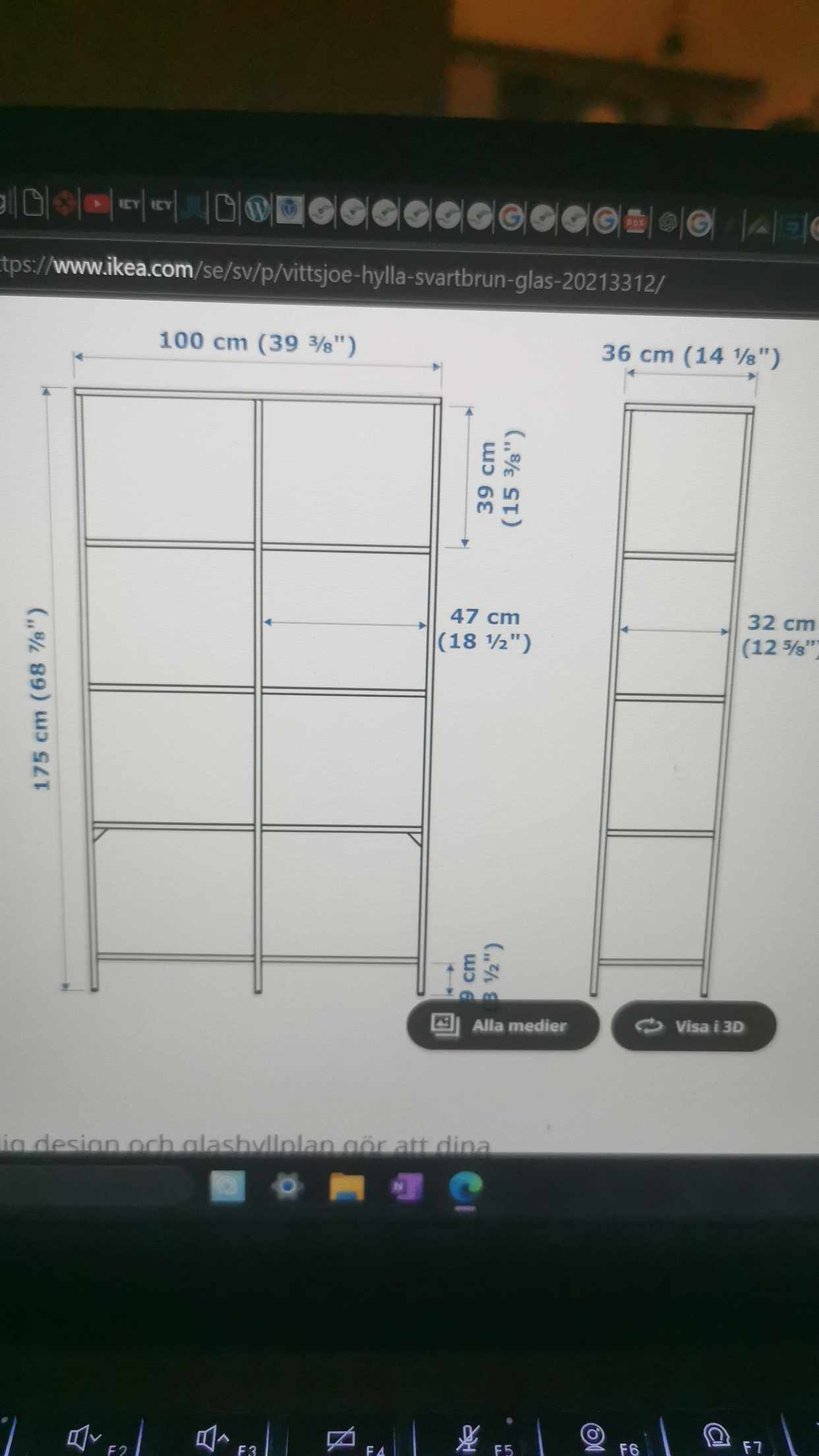 image of Ikea hylla med glas  - 