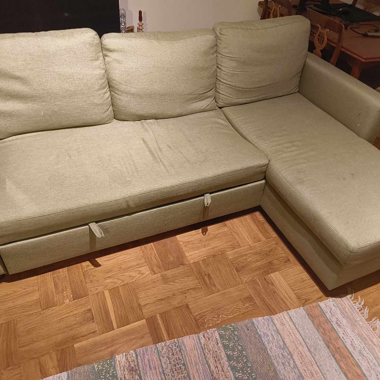 image of Bäddsoffa med schäslong, - Årsta