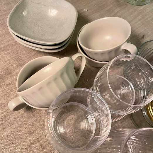 image of Bortskänkes glas/porslin - Gustavsberg