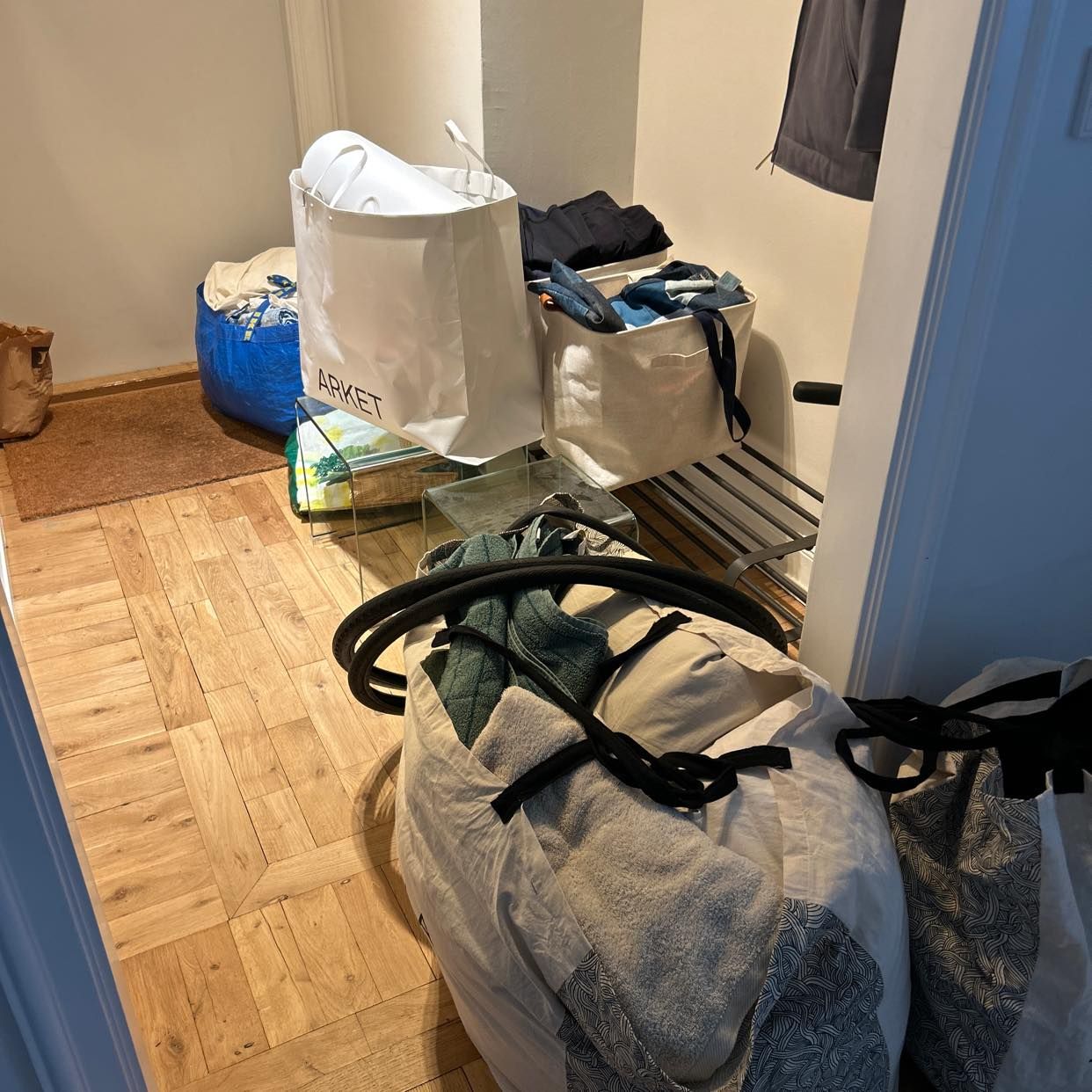 image of Clothing bags and 2 table - 