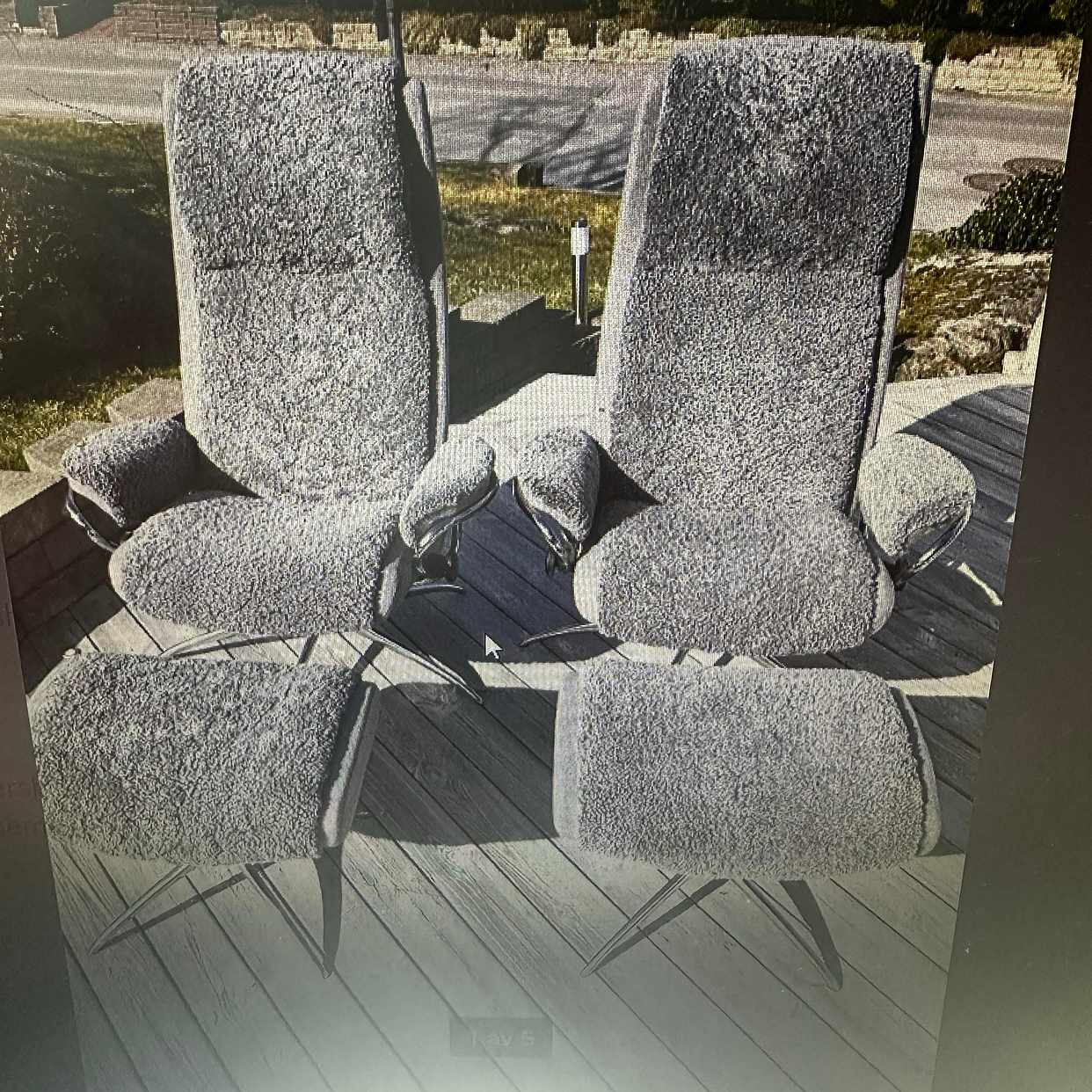 image of 2 fåtöljer med fotpall - 