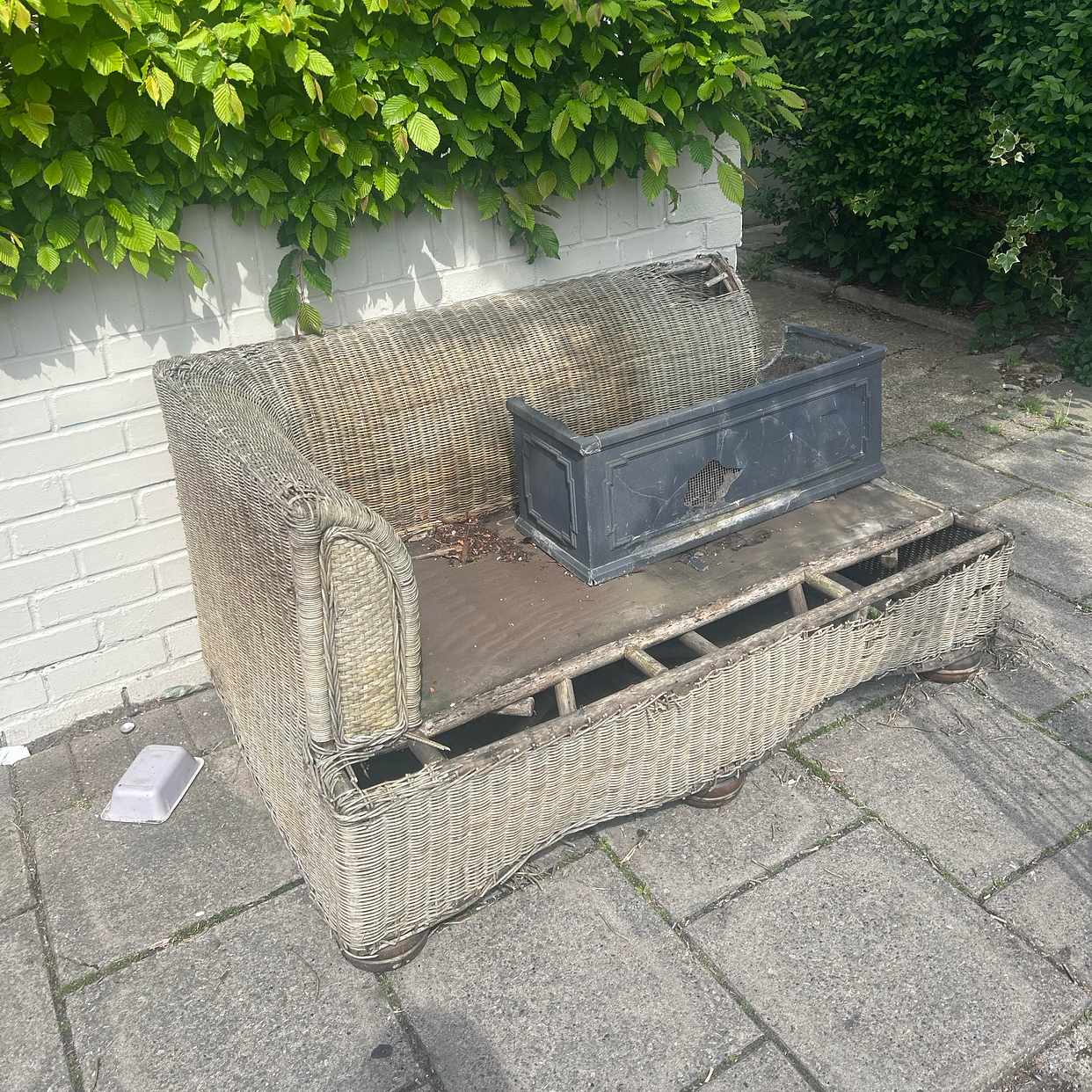 image of Wicker sofa and planter - London