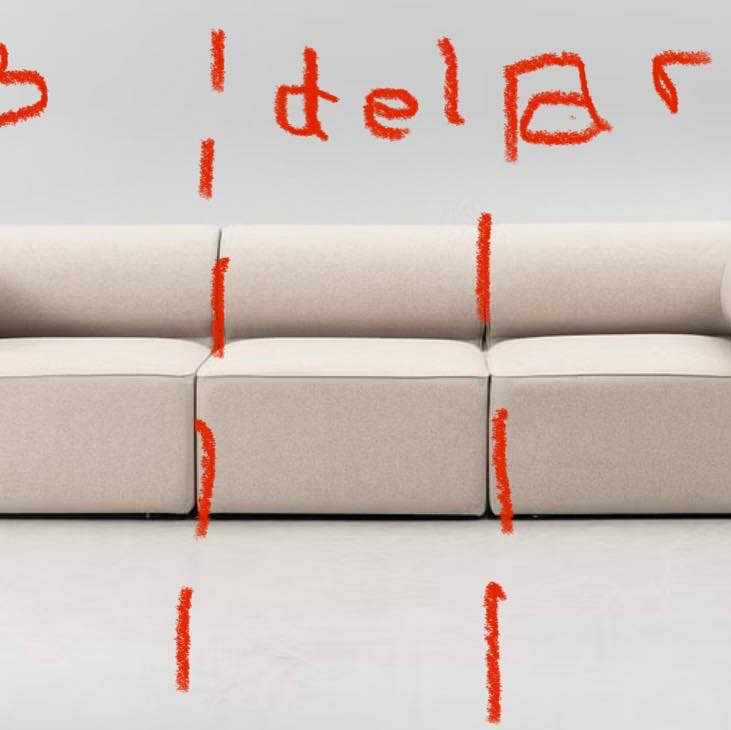 image of Soffa uppdelad i tre del - 